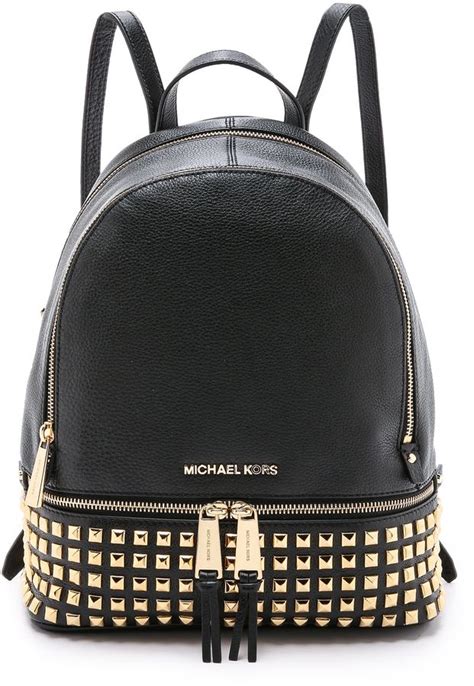 michael kors small studded leather backpack